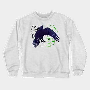 Aromantic Pride Flag Galaxy Raven Crewneck Sweatshirt